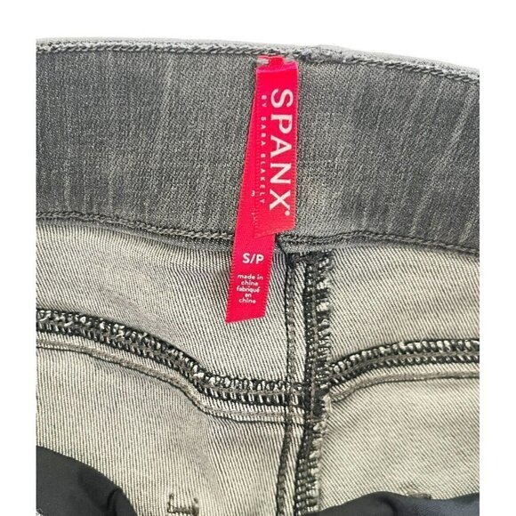 SPANX Women's Sz S Vintage Distressed Ankle Skinny Jeans In Gray Pull On - Picture 5 of 11
